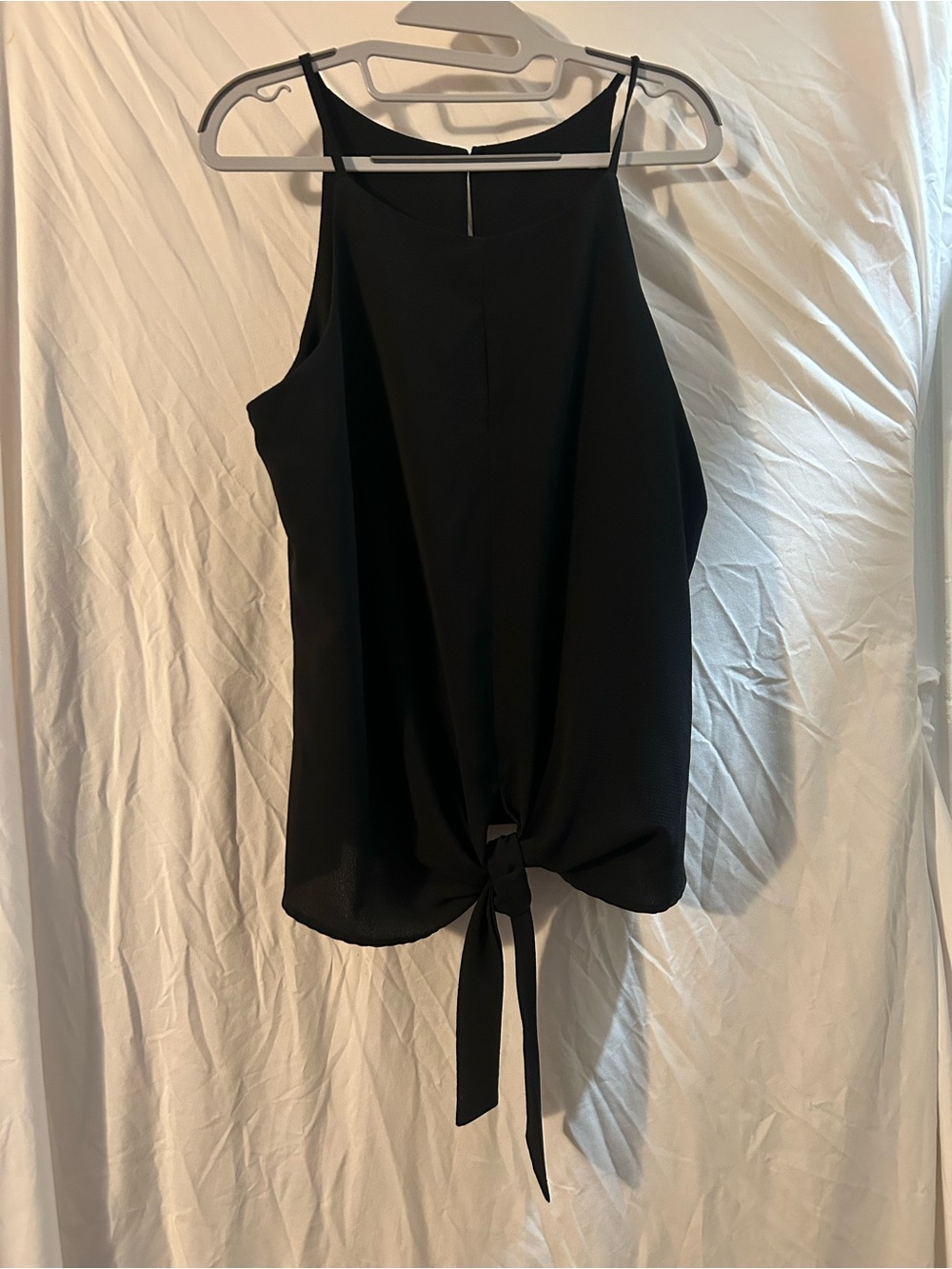 Amazon Black Tie-Front Halter Camisole